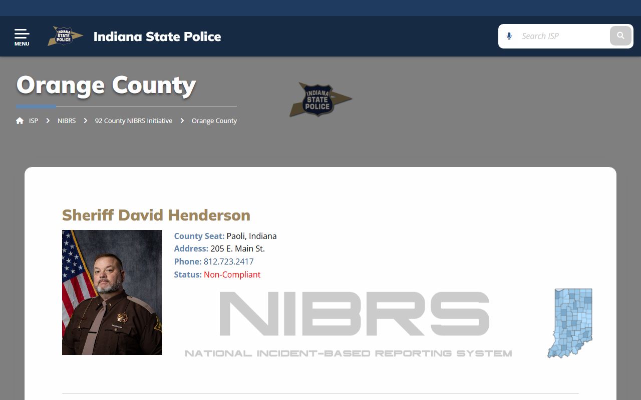 Orange County arrest records sheriff and NIBRS source