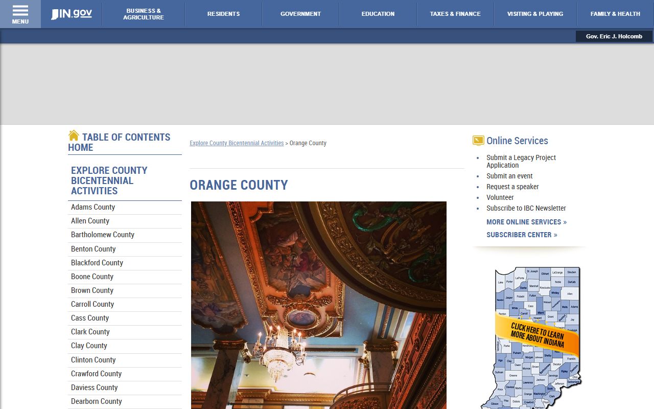 Orange County Clerk records Indiana county history source
