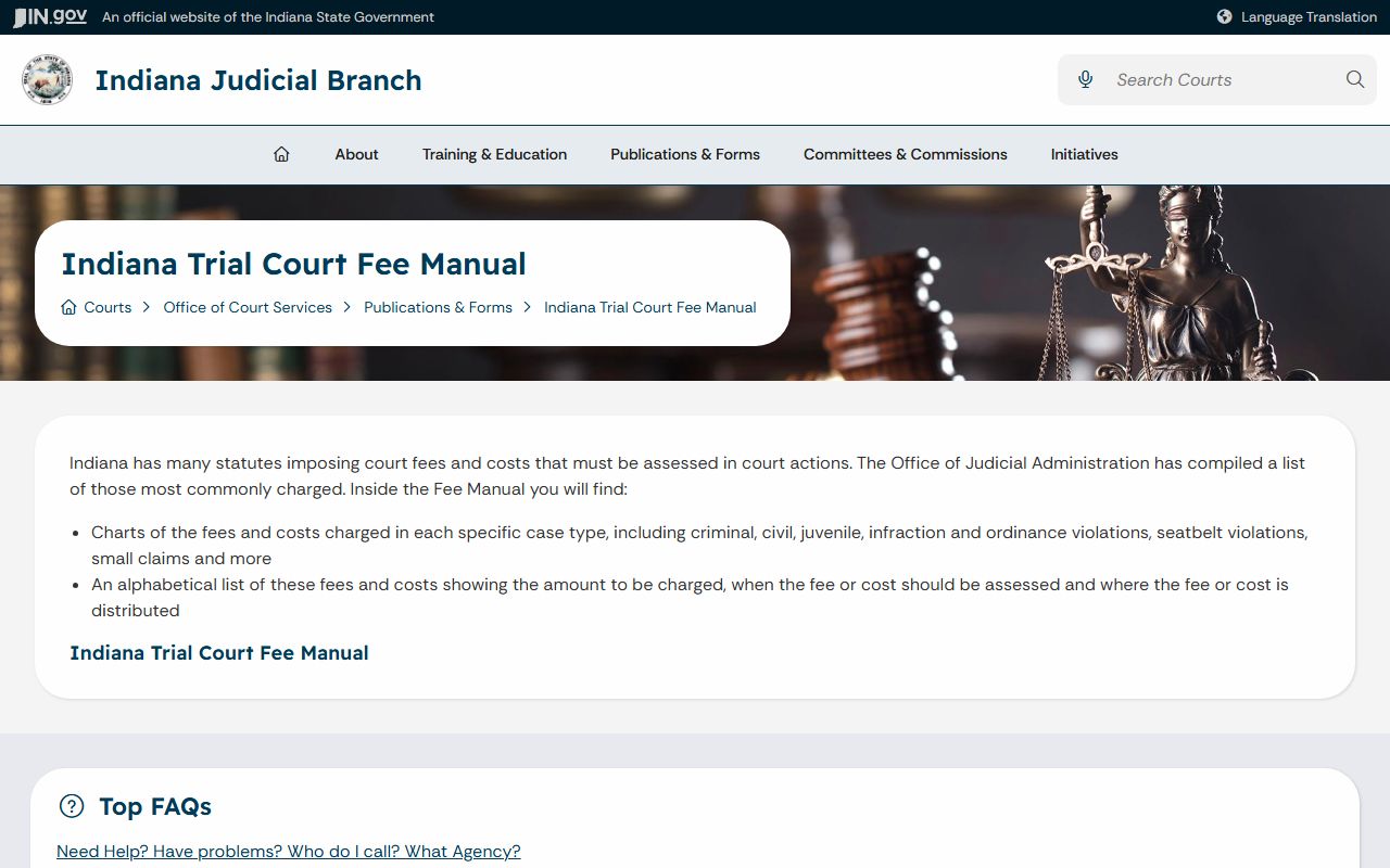 Orange County court dockets trial court fee manual source