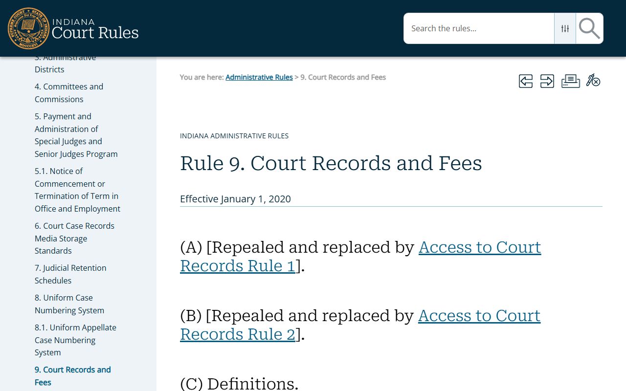 Orange County court records Administrative Rule 9 access rules