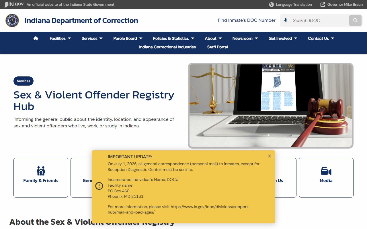 Orange County inmate records IDOC sex and violent offender registry